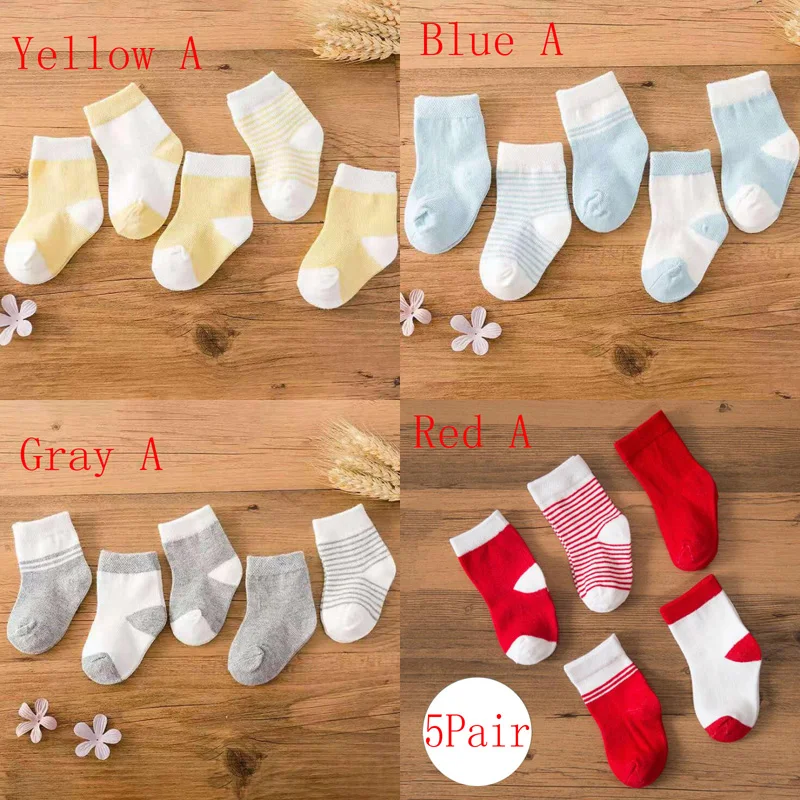 Top Trends: 5Pair / lot 2019 New 0-1 Year Old Newborn Baby Socks Warm Boys And Girls Baby Cotton Baby Foot Socks Shoppable Styles