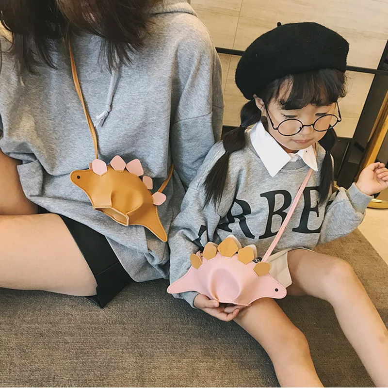 Top Trends: Fashion Girls Mini Coin Purse Cute Dinosaur Design PU Crossbody Bag Children Purse Handbag Kids Cartoon Shoulder Bag 2023 New Shoppable Styles