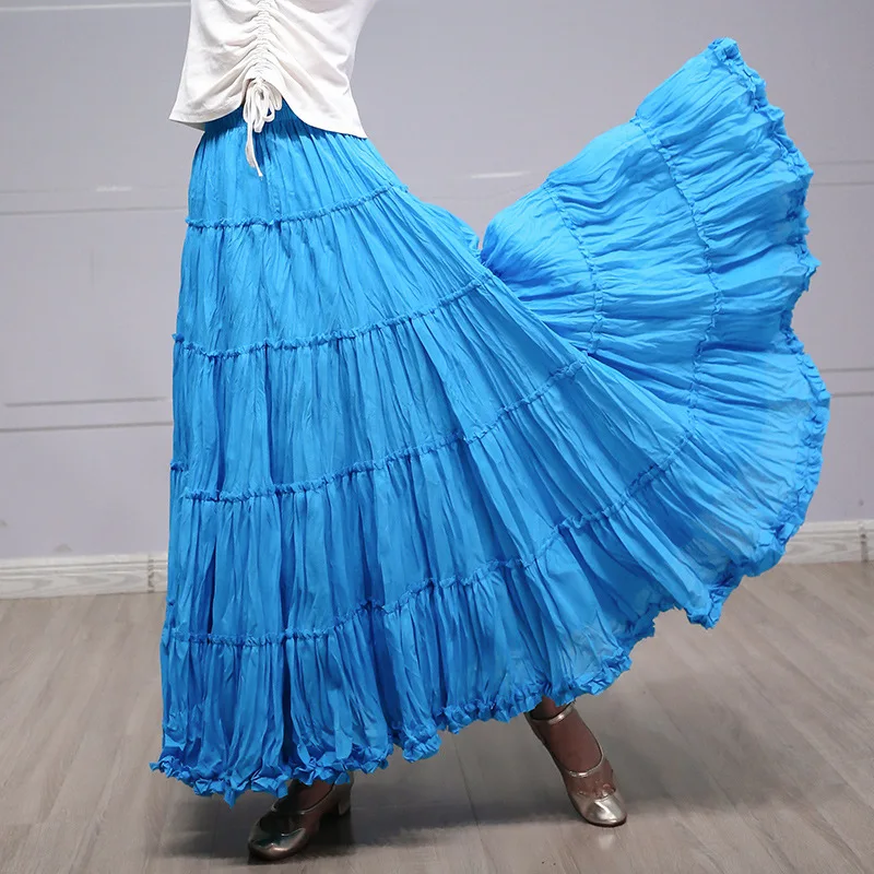 Top Trends: Korean Style Women's Umbrella Shape Long Skirts Sale Summer Girls Solid Ruffles Cotton Skirt Ladies Beach Casual Knitted Skirts Shoppable Styles - Image 3