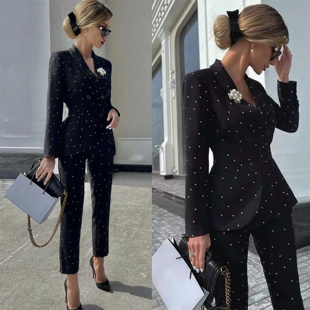 Top Trends: Fashion Pearls Beading Mother Of The Pants Suits Ladies Wedding Tuxedos Prom Evening Guest Wear Two Pieces Party Blazer Shoppable Styles