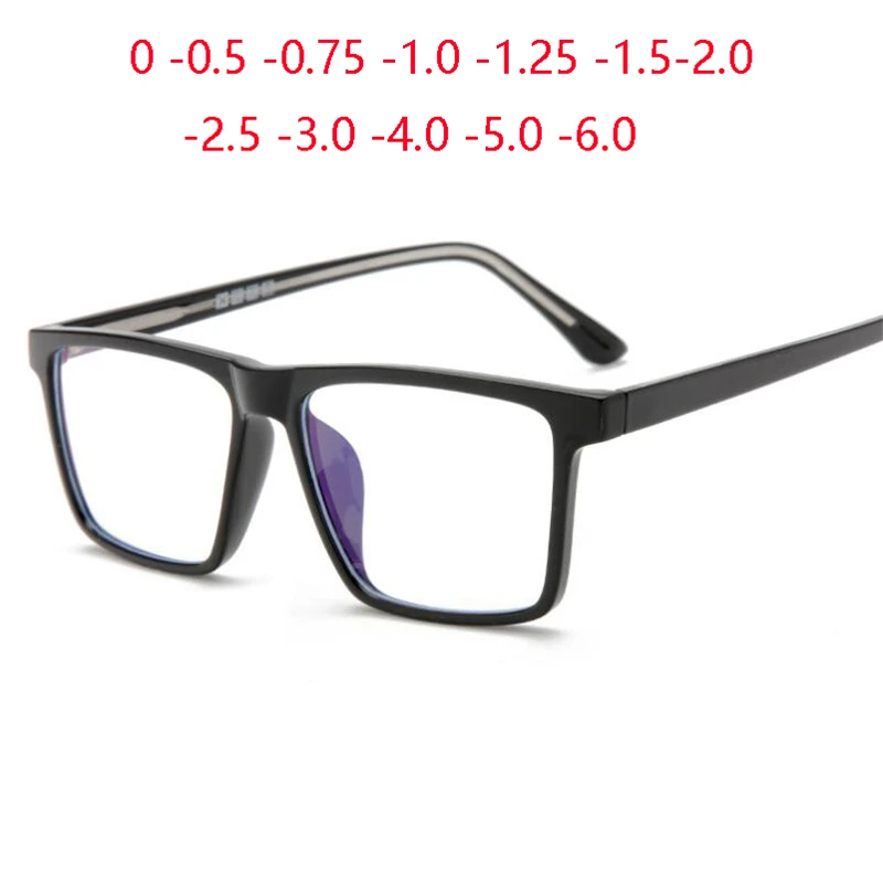 Top Trends: TR90 Overized Square Myopia Eyeglasses Anti Blue Rays Big Frame Prescription Glasses For The Nearsighted 0 -0.5 -0.75 To -6.0 Shoppable Styles