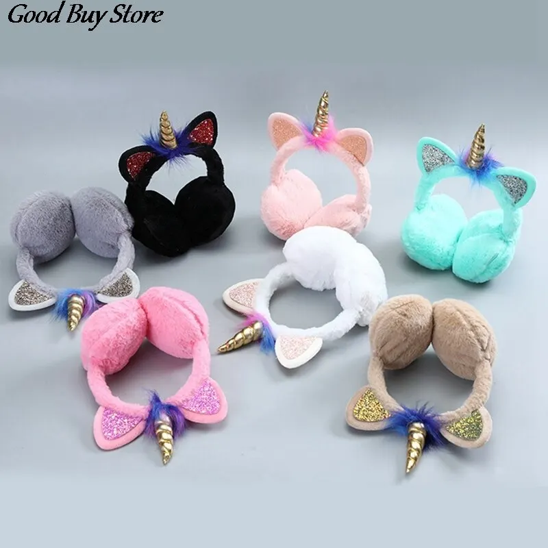 Top Trends: Children Cute Cat Winter Earmuffs Autumn Warm Plush Ear Cover Soft Fur Teenage Student Fashion Ears Warmer Hairbands Earflap Shoppable Styles