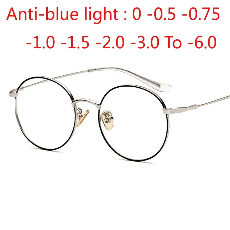 Top Trends: Women Men Round Finished Myopia Glasses Anti Blue Light Short Sight Spectacles Diopter -0.5 -0.75 -1.0 -1.25 -1.5 -2.0 To -8.0 Shoppable Styles