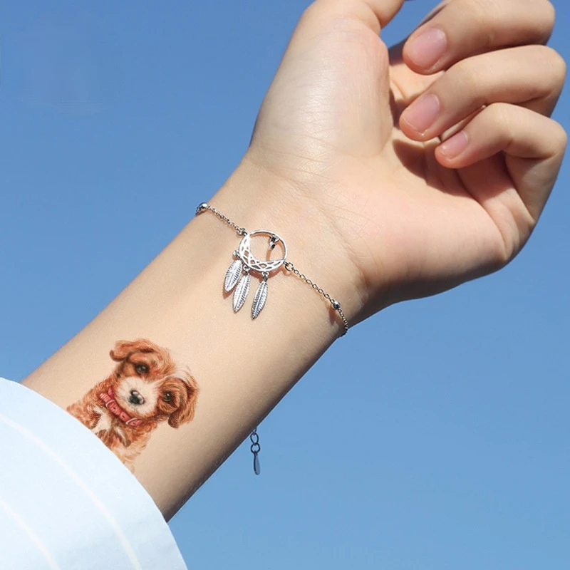 Top Trends: 8pcs New Product Animal Small Teddy Husky Shiba Inu Tattoo Stickers Cute Pet Dog Cat Cartoon Children Face Tattoo Stickers Shoppable Styles - Image 4