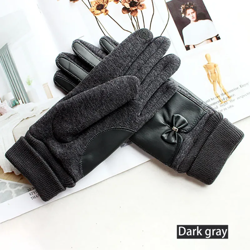 Top Trends: Winter Warm Cotton Knitted Driving Gloves Women's Fashion Touch Screen New Threaded Sleeves Windproof And Cold-Proof Finger Shoppable Styles - Image 2