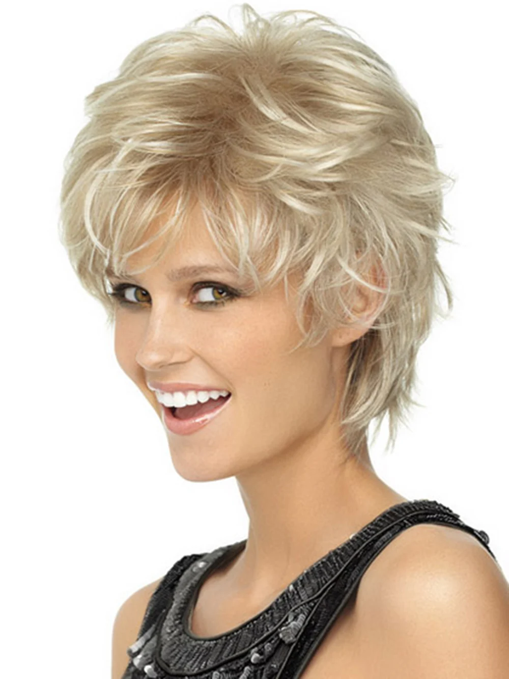 Top Trends: Capless Blonde Fluffy Wavy Synthetic Hair Modern Short Costume Wigs For White Women Shoppable Styles