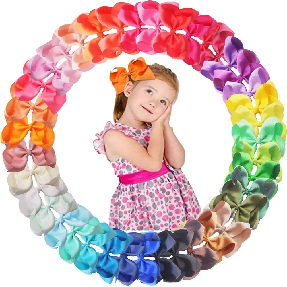 Top Trends: 20 / 30 / 40Colors 6Inch Hair Bows Clips Large Big Grosgrain Ribbon Hair Bows Alligator Clips Hair Accessories For Girls Toddler Kid Shoppable Styles