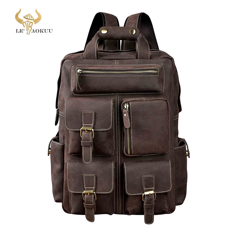 Top Trends: Design Male Leather Casual Fashion Heavy Duty Travel School University College Laptop Bag Backpack Knapsack Daypack Men 1170 Shoppable Styles