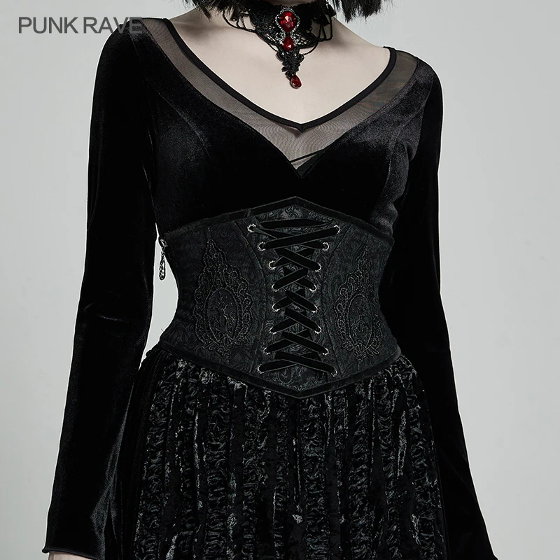 Top Trends: PUNK RAVE Women's Gothic Gorgeous Court Vintage Corset Party Prom Gown Black Girdle Accessories Rope Design Adjustmentable Shoppable Styles