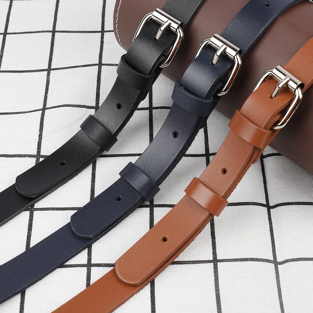 Top Trends: Genuine Leather Black Tan Blue Bags Strap Adjustable Replacement Crossbody Straps Sliver Hardware For Women DIY Bag Accessories Shoppable Styles