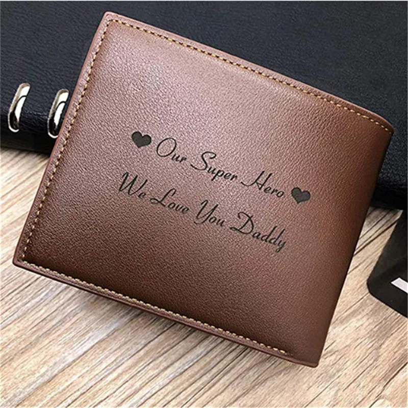 Top Trends: Custom Wallets Men High Quality PU Leather For Him Engraved Wallet Mens Short Purse Custom Photo Wallet Luxury Father's Day Gift Shoppable Styles