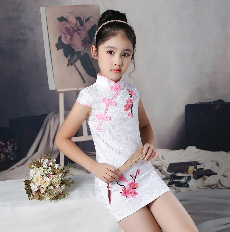 Top Trends: Flower Girl Princess Wedding Bridesmaid Floral Embroidery Party Dress Baby Girl Graduation Ball Performance Chinese Cheongsam Shoppable Styles