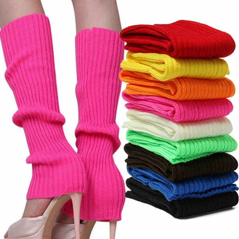 Top Trends: Winter Women Solid Candy Color Knit Leg Warmers Loose Style Boot Knee High Boot Stockings Leggings Gift Warm Boots Leg Shoppable Styles