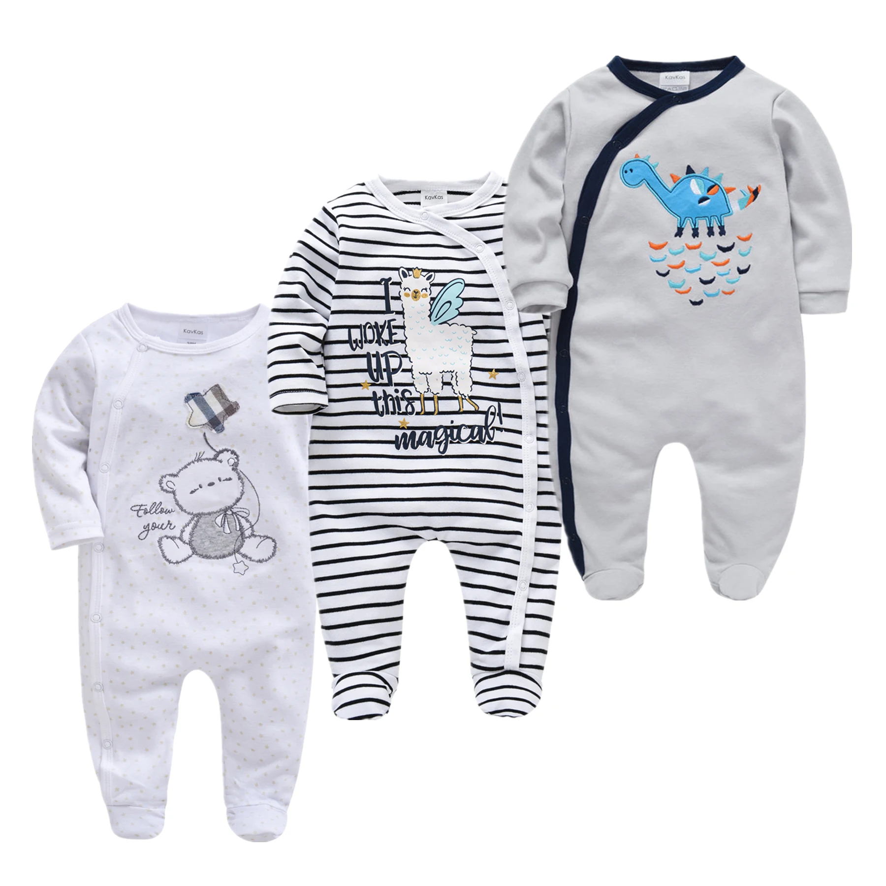 Top Trends: Roupa Bebe De Baby Jumpsuit Newborn 3PCS Cotton Infant Boys Pajamas Spring Cartoon Sleepwear Long Sleeve Girl Pyjamas Home Wear Shoppable Styles