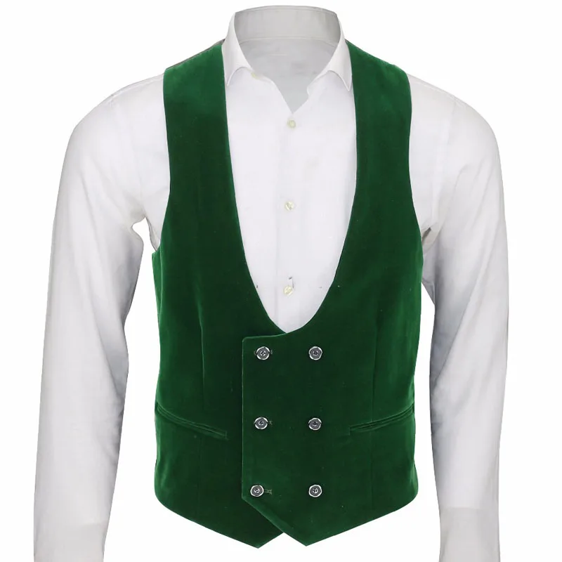 Top Trends: Men's Velvet Double-breasted One-piece Men's Suit Vest V-neck Slim-fit Fashion Custom Wedding Vest Shoppable Styles