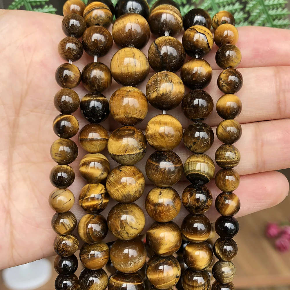 Top Trends: Natural Yellow Tiger Eye Stone Beads Round Loose Spacer Beads For Jewelry Making Diy Bracelet Necklace 4 / 6 / 8 / 10 / 12mm 15inch Shoppable Styles