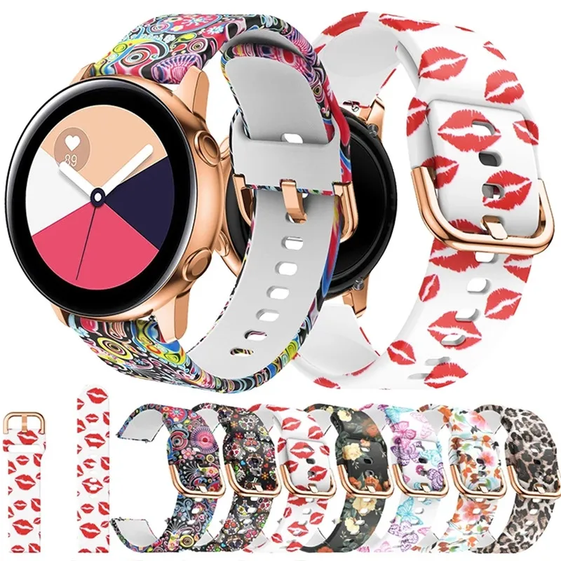 Top Trends: 18mm 20mm 22mm Color Silicone Strap For Samsung Galaxy Watch Active2 Gear S2 Huawei Watch HuaMi Amazfit Bip Graffiti Watchband Shoppable Styles