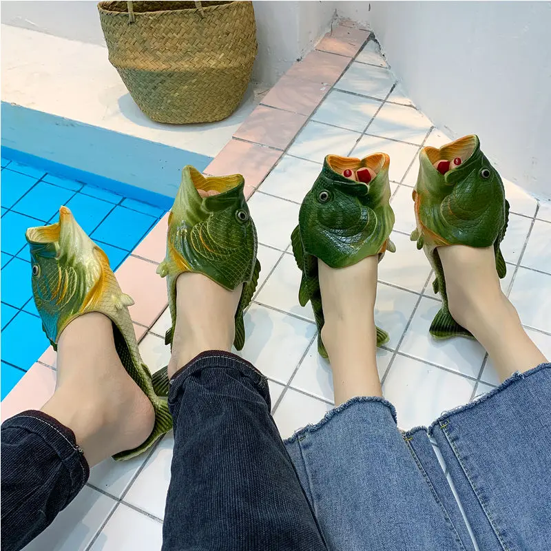 Top Trends: Couples Creativity Slippers Girls Lovely Designer Fish Slides Outdoor Indoor Shoes For Women Crazzy Slippers Shoppable Styles