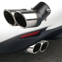 Interface 63mm Single/Dual Outlet Universal Car Exhaust Tip Stainless Steel Auto Muffler Tail Pipe Car Accessories for 1.5L-2.2L