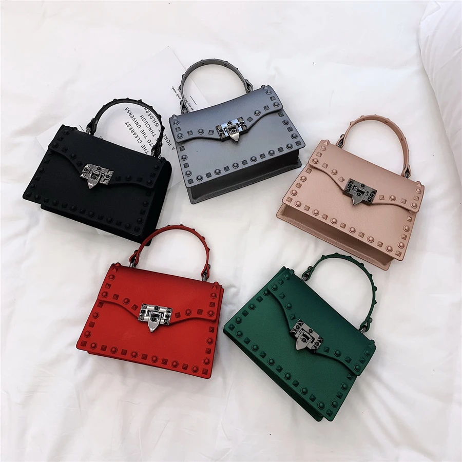 Top Trends: Women Small PVC Handbags High Quality Ladies Shoulder Messenger Bags Fashion Designer Female Purses Casual Rivet Crossbody Bag Shoppable Styles