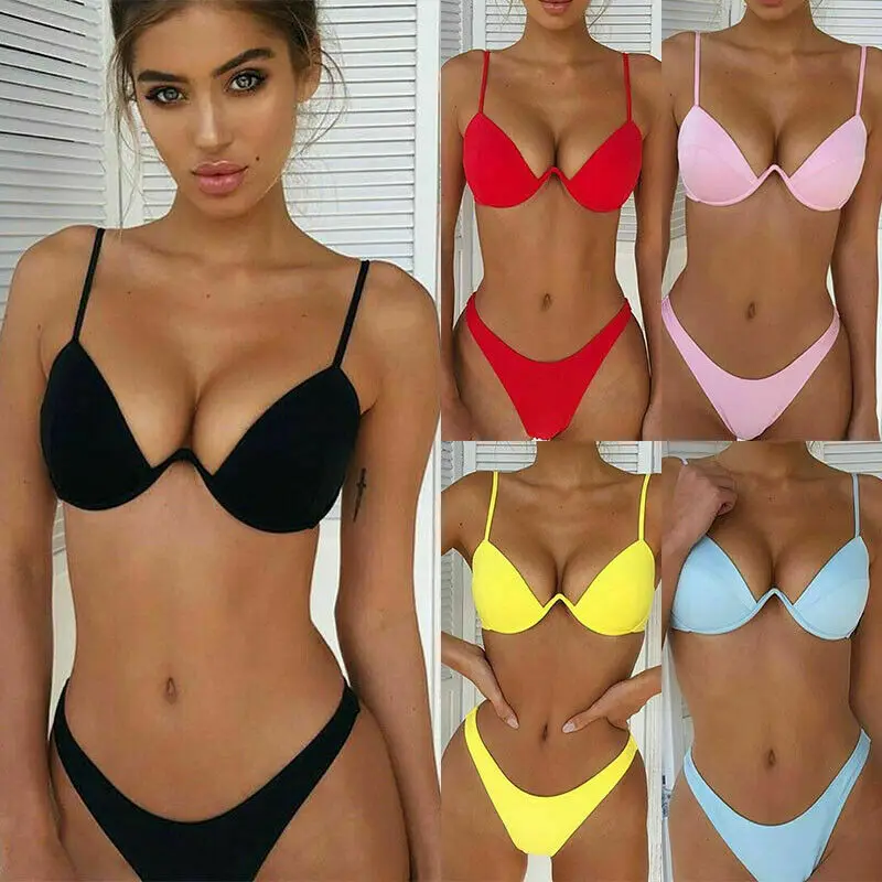 Top Trends: Sexy Women Bandage Push-up Padded Bra Bikini Set Swimwear Swimsuit Bathing Suit Shoppable Styles