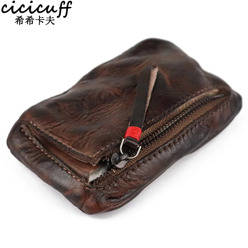 Top Trends: New Coin Purse For Men Vintage Mini Wallet Original Leather Card Case Holder Wallet Male Short Zipper Small Change Organizer Bag Shoppable Styles