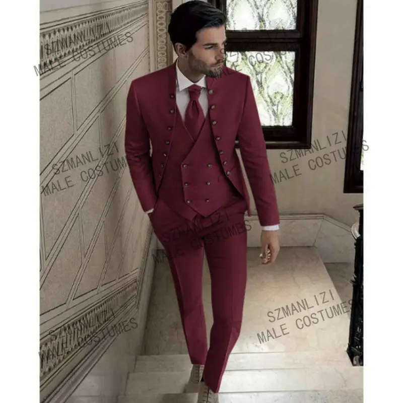 Top Trends: SZMANLIZI MALE COSTUMES Men Wedding Suits 2022 Terno Slim Fit Groomsmen Red Formal Groom Mens Tuxedo Blazer Prom Suits 3 Pieces Shoppable Styles - Image 5