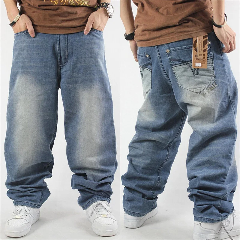 Top Trends: 46 Plus Size 2021 New Summer High Quality Men's Baggy Male Casual Denim Straight Pants Fashion Loose Jeans Trousers Streetwear Shoppable Styles