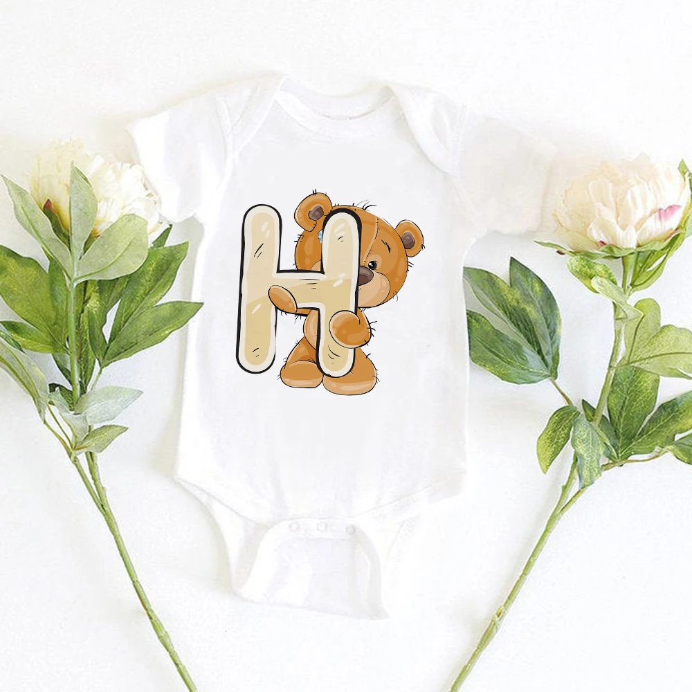 Top Trends: Cute Little Bear Letter Print Cartoon Baby Bodysuits Fashion Trend Newborn Boy Girl Clothes Onesies Summer Casual Infant Pajamas Shoppable Styles