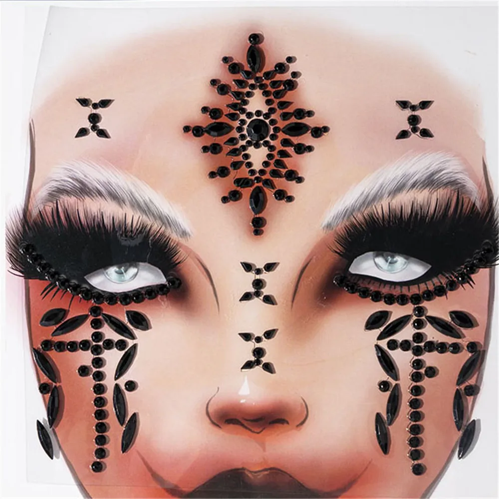 Top Trends: Halloween Face Stickers 3D Acrylic Diamond Glitter Fake Tattoo Sticker Masquerade Christmas Party Face Ornament Decoration Shoppable Styles - Image 5