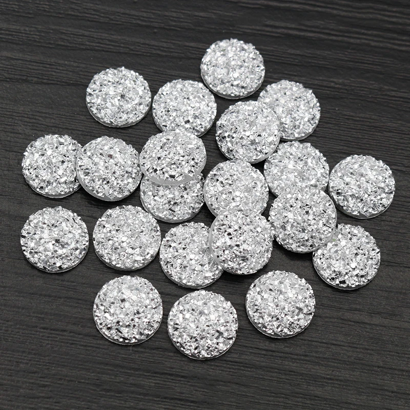 Top Trends: New Fashion 40pcs 8mm 10mm 12mm Silver Plated Color Flat Back Resin Cabochons Cameo Shoppable Styles