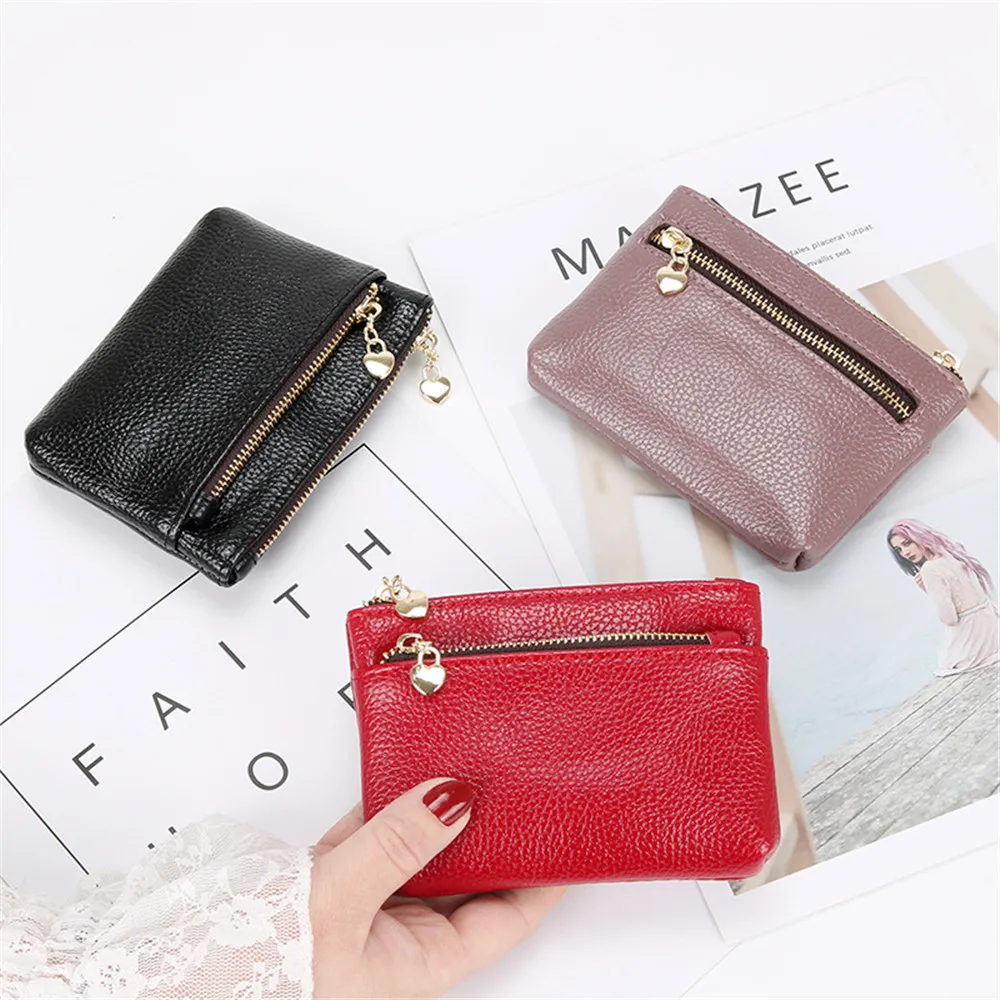 Top Trends: 2023 New Leather Coin Purse Women Mini Change Purses Kids Coin Pocket Wallets Key Chain Holder Zipper Pouch Card Holder Wallet Shoppable Styles