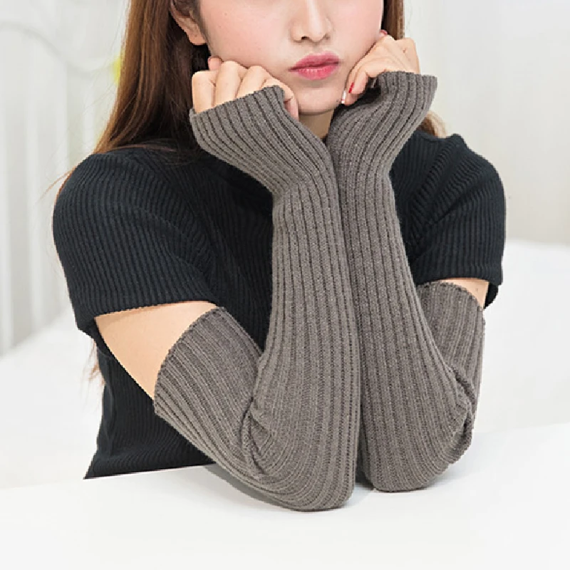 Top Trends: Women Arm Warmers Knitted Woolen Arm Sleeve Fine Long Knitted Fingerless Gloves Sweater Blouse Apparel Wrist Warmers Fake Sleeve Shoppable Styles