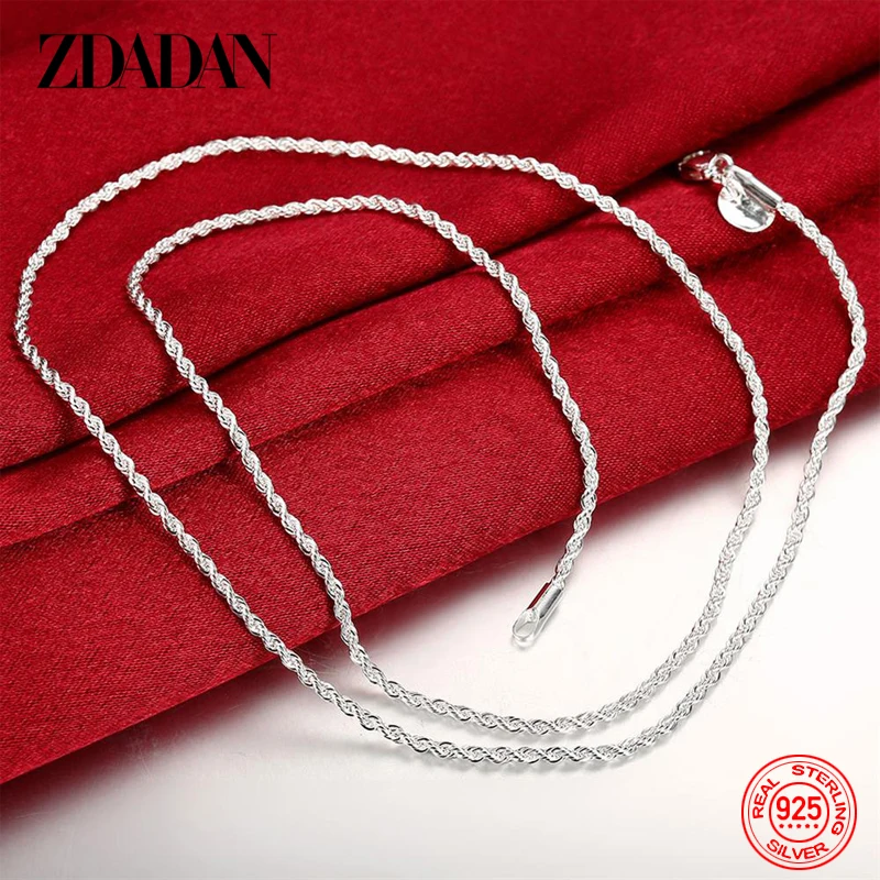 Top Trends: ZDADAN 925 Sterling Silver 2MM Twist Necklace For Men Women Fashion Party Jewelry Gift Shoppable Styles