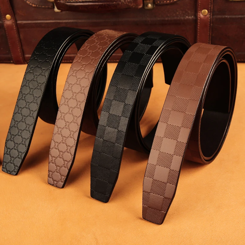 Top Trends: Vegetable Tanned Leather Italy Men&#039;s High Quality Belts Full-Grain Leather Headless Belt Handmade DIY Shoppable Styles