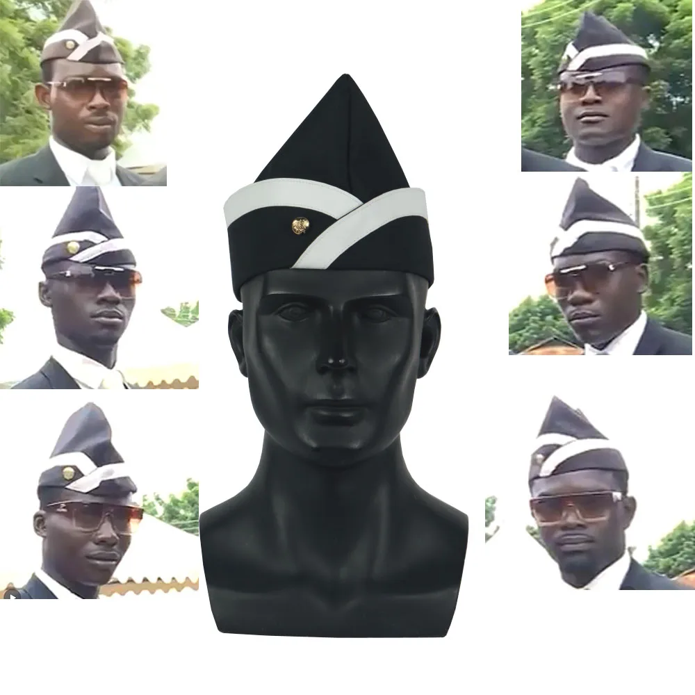 Top Trends: Cosplay Ghana Pallbearers Coffin Dance Black Cap Funeral Dancing Team Display Hat Funny Dressed Costume Shoppable Styles