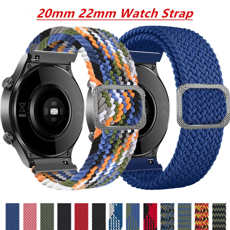 Top Trends: 20mm 22mm Braided Adjustable Strap For Samsung Galaxy Watch 4 42 / 46mm Gear S3 Active2 Amazfit BIP Huawei Nylon Elastic Wristband Shoppable Styles