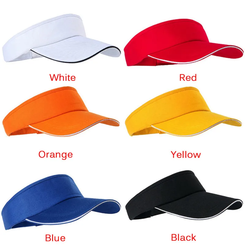 Top Trends: Unisex Empty Top Visor Cap Women Sunscreen Hats Man Cotton Snapback Cap Adjustable For Running Tennis Golf Shoppable Styles - Image 2