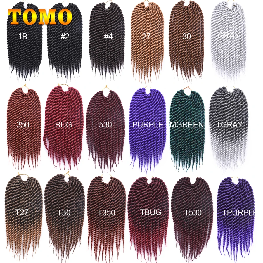 Top Trends: TOMO Jumbo Senegalese Twist Crochet Hair 12" 18 " Ombre Black Brown Color Synthetic Crochet Braiding Hair Extensions 12 Roots Shoppable Styles - Image 6