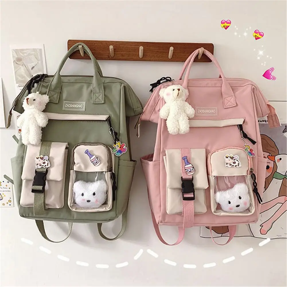 Top Trends: Student Backpack Large Capacity Waterproof Candy Colors Backpacks Fancy High School Bags For Teenage Girl Cute Travel Rucksack Shoppable Styles