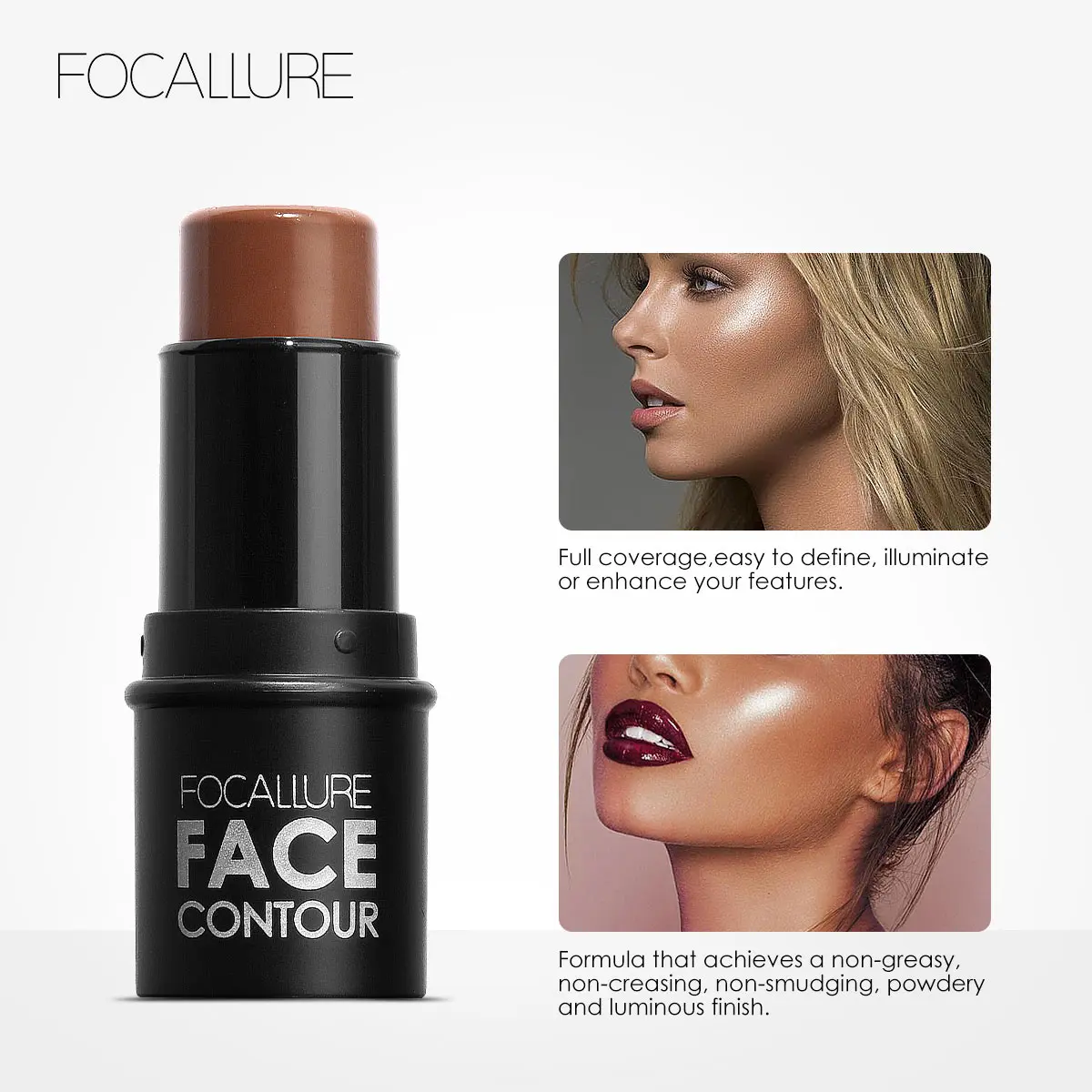 Top Trends: FOCALLURE 19 Colors Highlighter Contouring Stick Highlighting Powder Creamy Texture Shimmer Light Face Blusher Makeup Cosmetics Shoppable Styles - Image 4