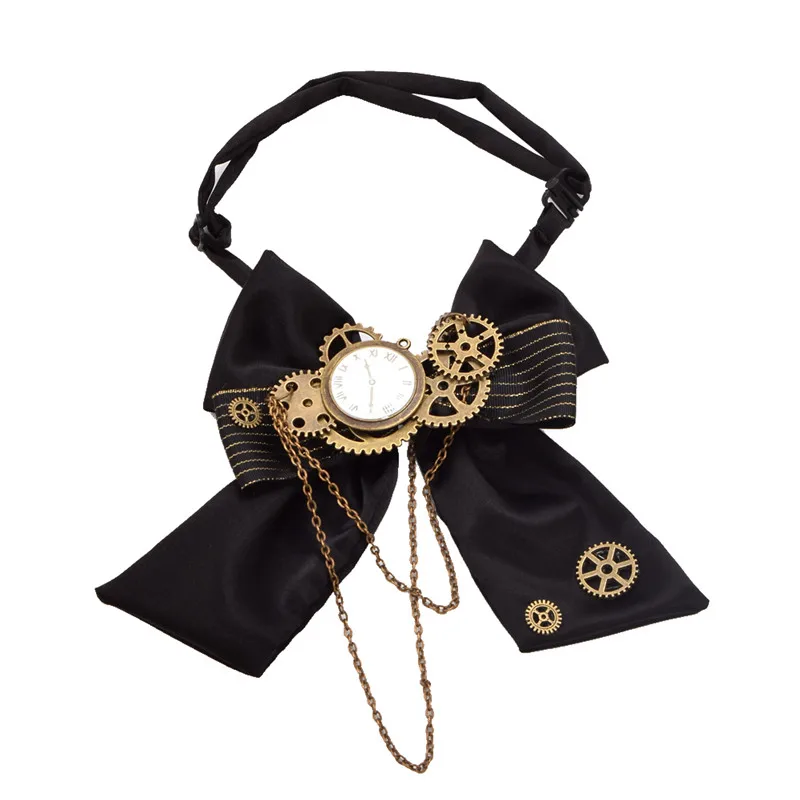 Top Trends: Black Steampunk Bow Tie Costume Accessories Unisex Vintage Victorian Men's Punk Gear Cravat Shoppable Styles