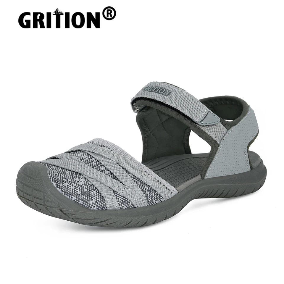 Top Trends: GRITION Women Sandals Casual Outdoor Shoes Closed Toe Flat Heels Elastic Fabric 2021 New Fashion 36-41 Ladies Trekking Hiking Shoppable Styles