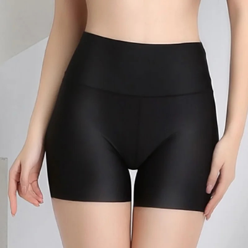 Top Trends: Summer Ice Silk Breathable Safety Short Pants Female Pure Color Seamless High Waist Hip Lift Elastic Slimming Shorts Underwear Shoppable Styles