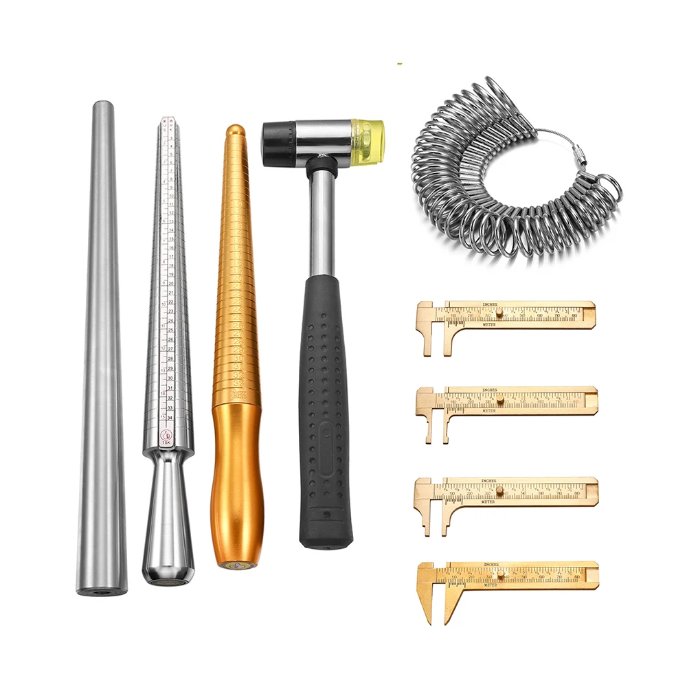 Top Trends: 10 Style Finger Sizes Measuring Equipment Metal Stick Ring Sizer Ring Stick Enlarger Mandrel Gauge Tools Set For Jewelry Making Shoppable Styles