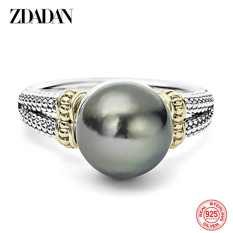 Top Trends: ZDADAN 925 Silver Pearl Ring For Women Wedding Jewelry Accessories Wholesale Shoppable Styles