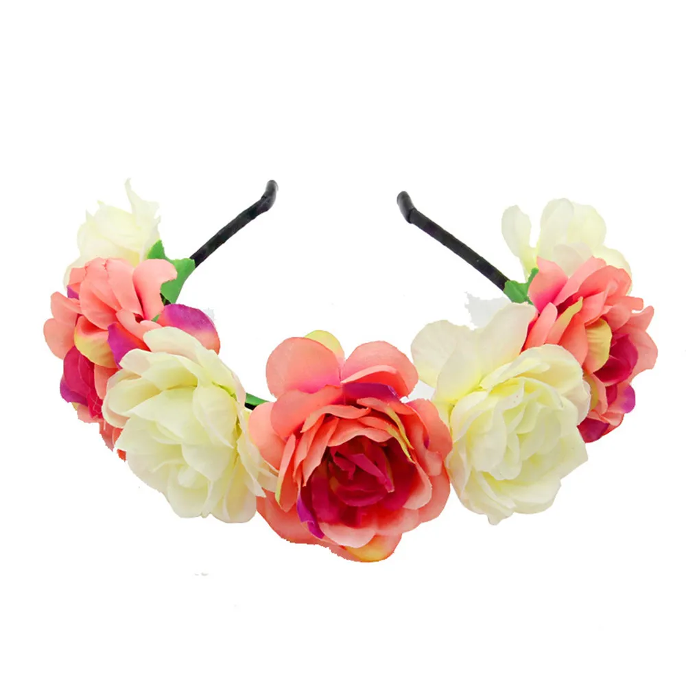 Top Trends: Women Bridal Girl Rose Flowers Head Hoop Crown Headband Wedding Headpiece Hair Band Accessories Artificial Wreaths Garland Shoppable Styles - Image 2