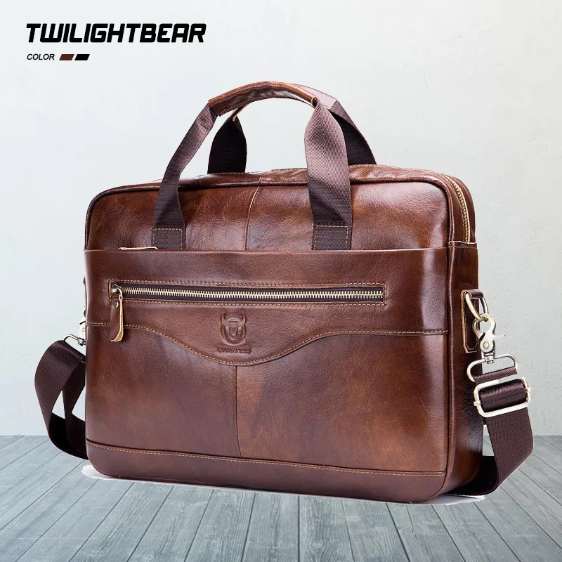 Top Trends: Cow Leather Briefcase Men Handbags High Quality Business Laptop Massager Bag Men Brand Real Leather Handbags AS044 Shoppable Styles