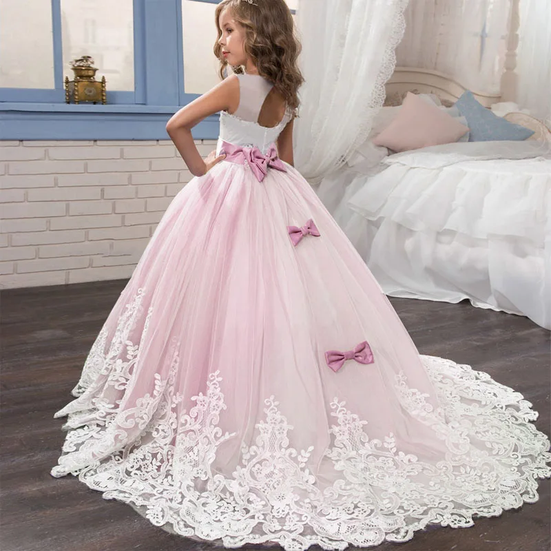 Top Trends: Christmas Girls Long Bridesmaid Dress Elegant Kids Clothes Children Wedding Formal Party Princess Evening 10 12 13 Y Vestidos Shoppable Styles