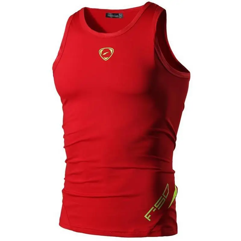 Top Trends: Jeansian Sport Tank Tops Tanktops Sleeveless Shirts Running Grym Workout Fitness Slim Compression LSL3306 Red2 Shoppable Styles